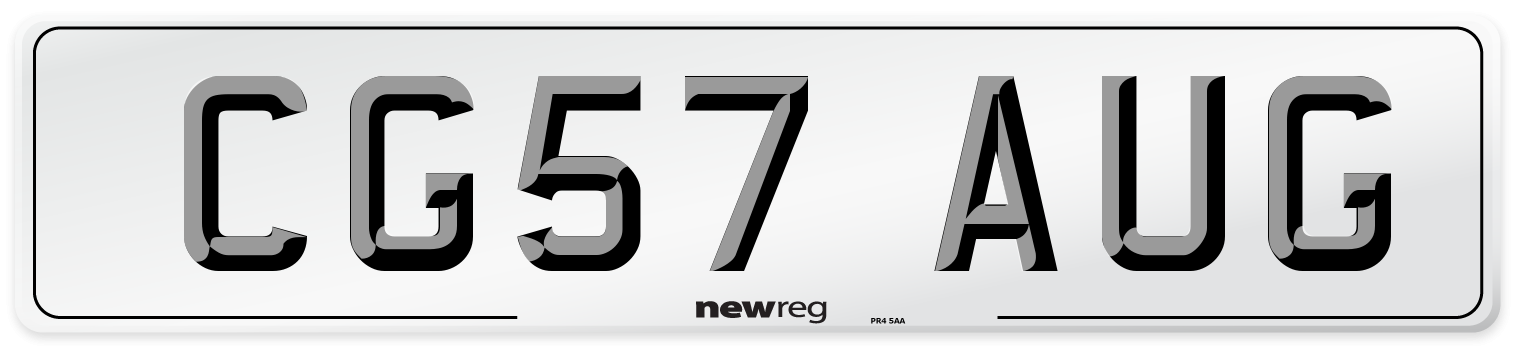 CG57 AUG Number Plate from New Reg